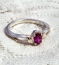 925 red ruby ring size 7 sterling silver lab marked 925