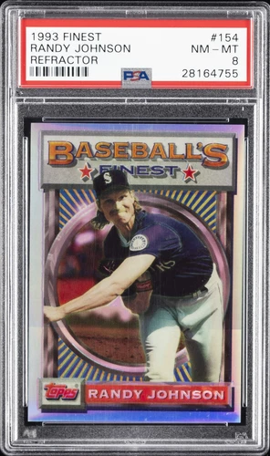 1993 FINEST REFRACTOR #154 RANDY JOHNSON PSA 8