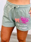Southern Bliss Happy Day Sage Green Women's Shorts Size Medium (8-10) NWT — photo 1