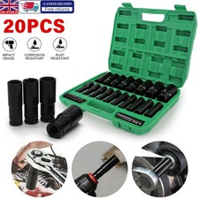 20 Piece Heavy Duty Car Truck Deep Impact Socket Set 1/2" Drive 8- 32mm Metric