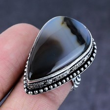 Montana Agate Gemstone 925 Steling Silver Jewelry Ring Size 7 w889