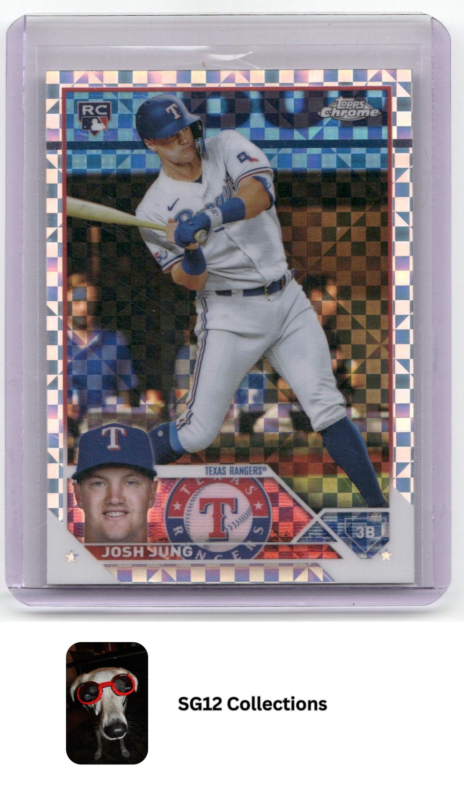 2023 Topps Chrome #93 Josh Jung Rookie X-Fractor - Texas Rangers