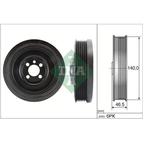 Poulie vilebrequin Schaeffler Ina 544 0138 10 en acier forgé d'origine allemande