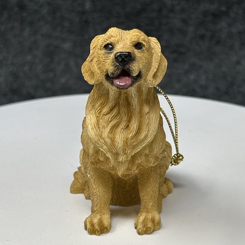 Small Golden Retriever Figurine Ornament 3 Inch Lifelike Dog Decor Collectible - Picture 2 of 6