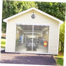 Garage Screen Door Kit 10x8ft with Magnetic White 10x8 FT Door Opening Size