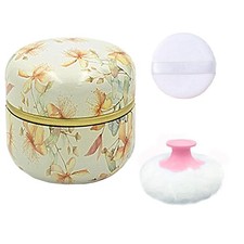 Body Powder Puff and Container for Dusting Powder, Women Powder Puff and Powder