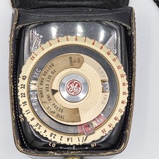 Vintage GE General Electric Exposure Meter Type PR-3 w/Case Strap Tested Working