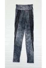 Adidas Feel Brilliant 7/8 Length 3 Stripe Training Leggings Black Gray Size XS
