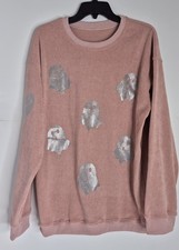 Halloween Ghost Corded Crew Neck Loose Sweatshirt Size M Women's