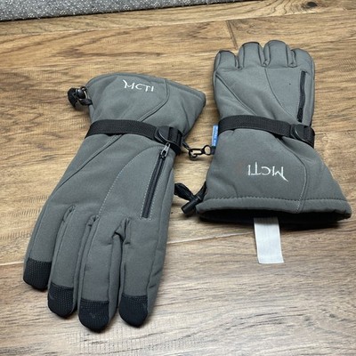 MCTI Winter Gloves Grey Black Water Proof Size Large Zipper For Handwarmer JD AP