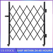 6/7ft Steel Expandable Security Barricade Gate, Heavy Duty Portable Barrier