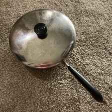 Revere Ware 9-Inch Stainless Steel Pan Skillet W/ Lid Clinton, IL USA 91e