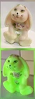 FENTON ART GLASS LOP EARED BURMESE URANIUM GLOW BUNNY CRYSTAL H. PAINTED LABEL