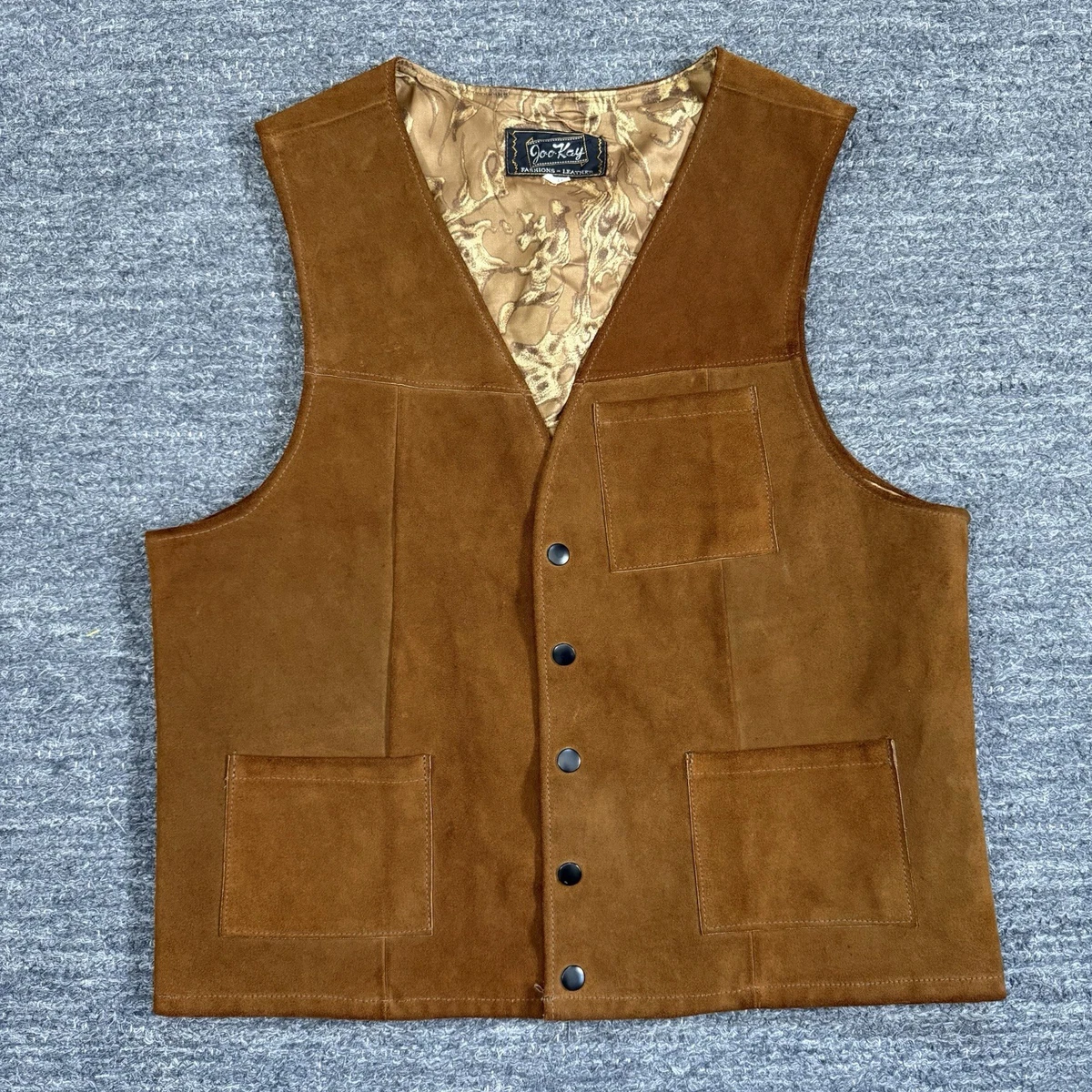 Grijs Cowboy Vest Tuikayoo Suède Pak Voor Heren, Vest, Vintage, Western Cowboy Vest, Normale Pasvorm, Grijs, M Western Cowboy Vest Voor Heren
