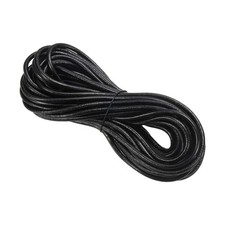 Cavo in pelle intrecciato tondo 3 mm per fare gioielli artigianali, nero (10 iarde)