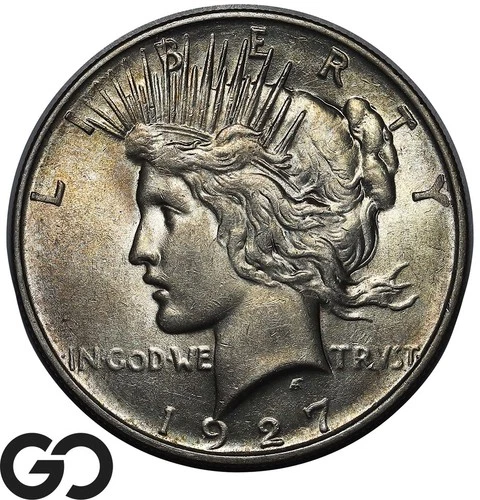 1927-D Peace Dollar, Beautiful Original Album Tone Solid Gem BU++, Smooth
