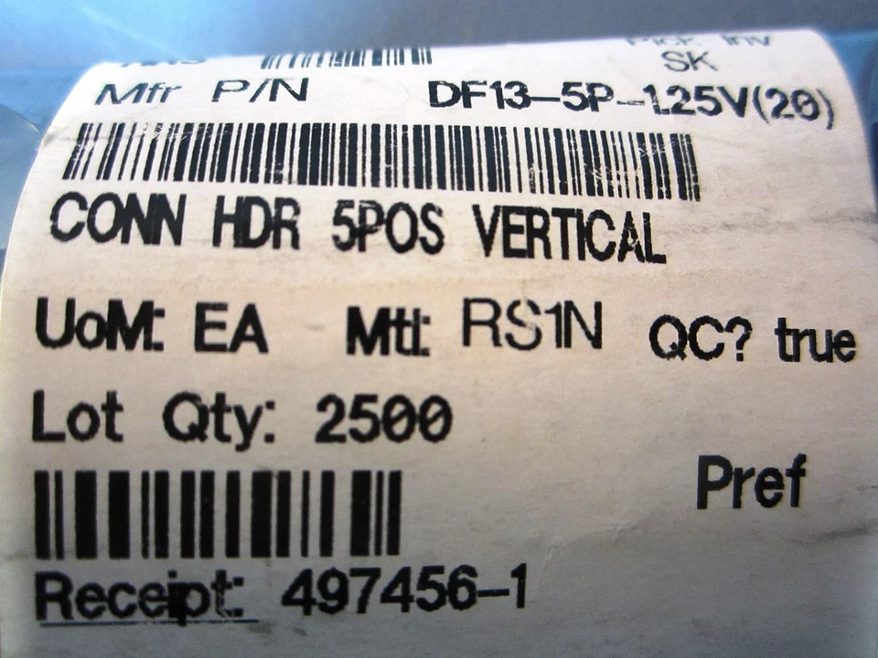 Conector de prensado miniatura Hirose DF13-5P-1,25 V (20) 5 posiciones 1,25 mm 588 piezas Foto 3 de 4