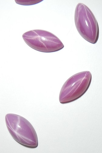 Star Ruby Marquise 12x6 mm Cabochon 6 Rayed Lab-created Opaque Stone 3 pcs Lot - Picture 7 of 11