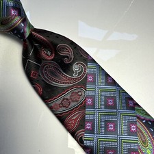 NWT IMANI UOMO MULTI COLOR PAISLEY STYLE PRINT SILK TOUCH NECK TIE  HANKY