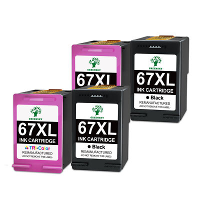 Refilled 67XL Color Ink Cartridge FOR HP DeskJet 1255 2722 Plus 4140 4152 4155