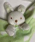 Blankets and Beyond Bunny Rabbit Baby Lovey Security Blanket Plush Green  EUC