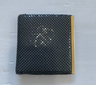 <!--F#f_0-->VINTAGE unbranded GREY GLOMESH PURSE wallet card & notes sections Gold trim<!--F/-->