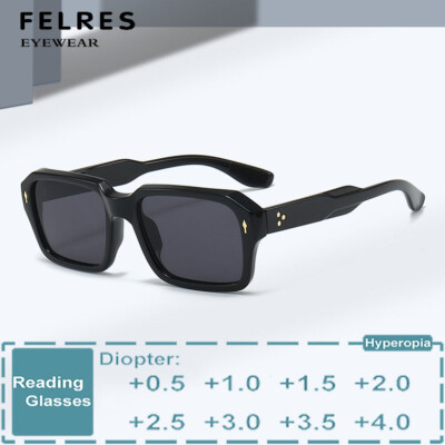 Unisex Square Tinted Reading Glasses Fashion Outdoor Presbyopic Sunglasses New 