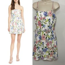 ALICE + OLIVIA Trixie wrap-effect floral-print crepe mini dress NWT Size 12