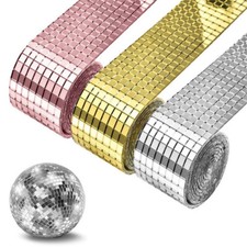 Mini Mosaic Tiles Self-Adhesive Square Mirror Glass Wall Sticker Decors DIY UK