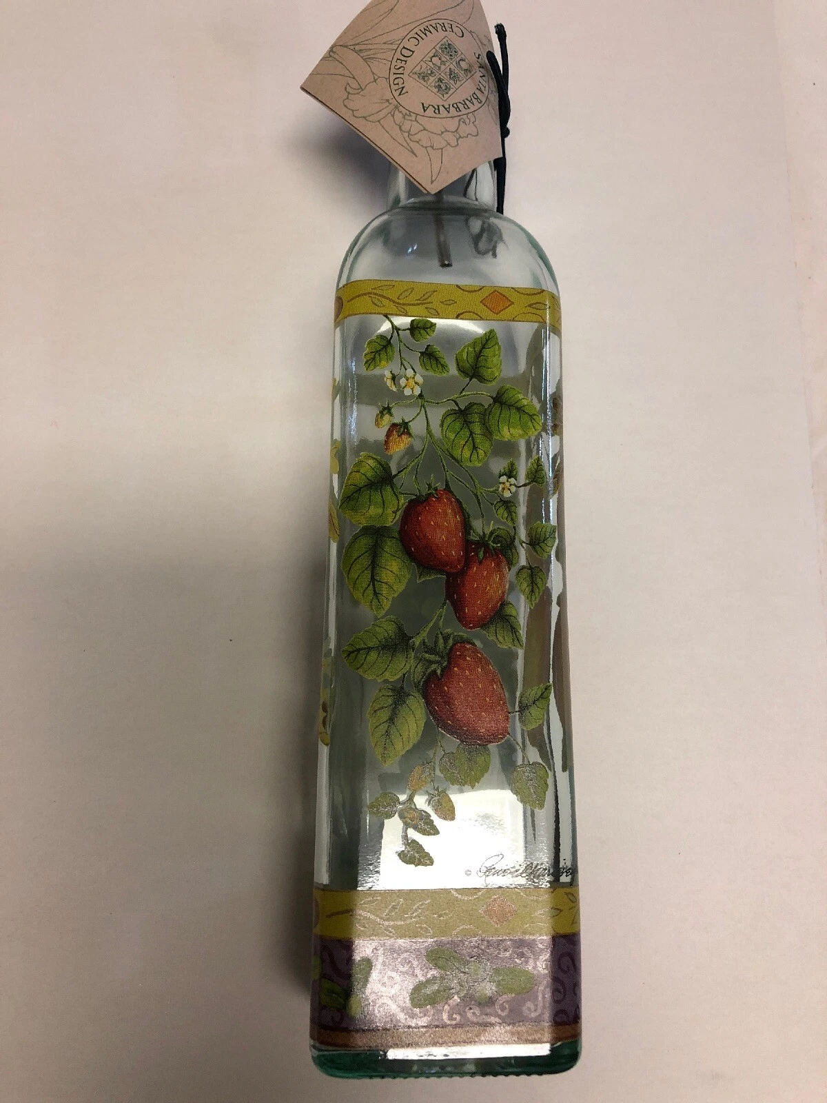 Santa Barbara Ceramic Design Oil Vinegar Bottle With Spout, Preowned, GUC