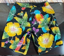 POLO Ralph Lauren Vintage Mens 32" Multicolor Jungle Birds Floral Swim Trunks