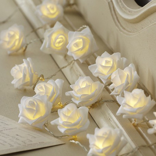 30 White Rose Bud Flower LED Light Sting 5m Wedding Party Event table room decor - 第 2/8 張圖片