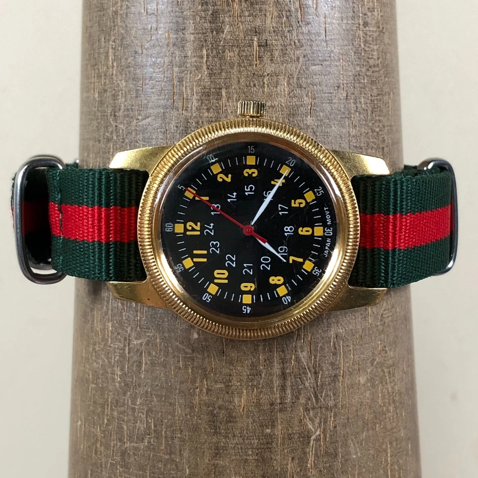 Reloj Analógico 32mm Vintage Tipo A-D Hombre MIL-W-6433 Militar Nylon Cuarzo 7 1/4" Foto 2 de 4