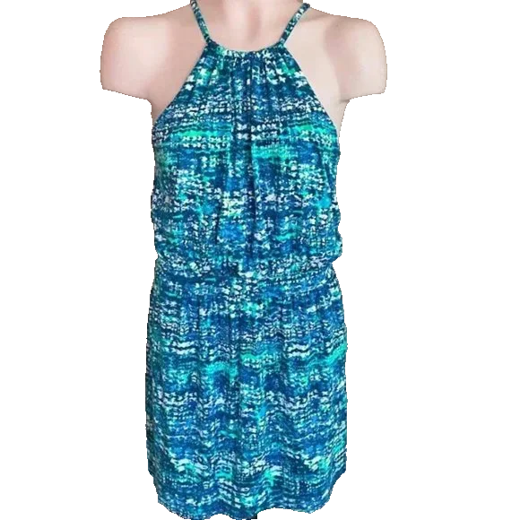 Cynthia Rowley Soft Knit Halter Print Jersey Dress XL - NWT