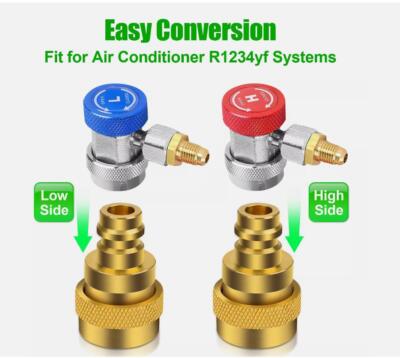 High & Low Connection Quick Couplers Kit Adapter: R134A to R1234YF
