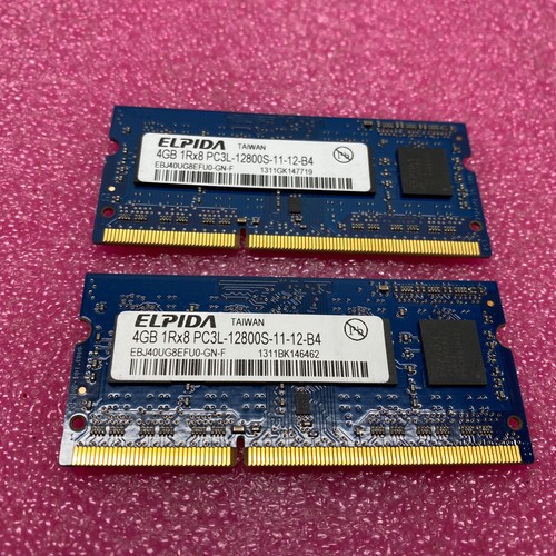Elpida 2X4GB 8GB SO-DIMM 1600 MHz PC3-12800S PC3L Memory (EBJ40UG8EFU0 ...