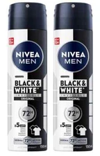 2 Pack NIVEA MEN black & white invisible original 150ml  ML each ( 2 PACK )