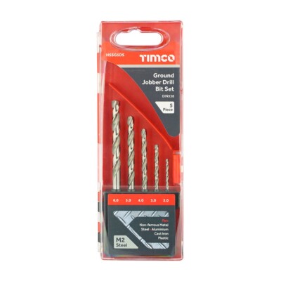 Timco 5tlg Ground Jobber Bohrer Set - HSS Schnellarbeitsstahl Metallbohrer