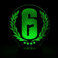 3D Rainbow Six Siege Acrylic LED Night Light Touch Table Desk Lamp kids Gift