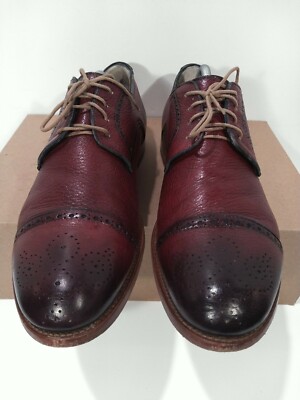 Antonio Maurizi Burgundy and Black Wingtip Brogue Oxfords size 12 US Antonio Maurizi Red Leather Shoes, Wingtip Oxford, Size 11  main image 4