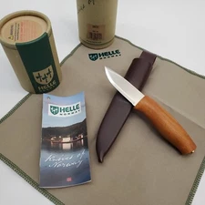 Helle Norway Skog "Forest" Knife Wood Carving Stainless Steel Beechwood Handle