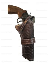 GUN HOLSTER REVOLVER HOLDER PISTOL COVER SINGLE ACTION BASKET TOOLED UNI FIT
