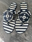 Jack Rogers Navy Blue White Striped Slip On Rubber Flip Flops Sandals 9 — photo 1