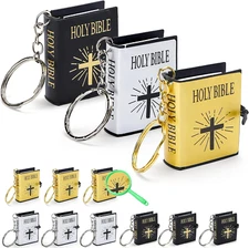 Bible Keychain, 12 PCS Tiny Bible Mini Bibles for Kids Bulk Mini Bible