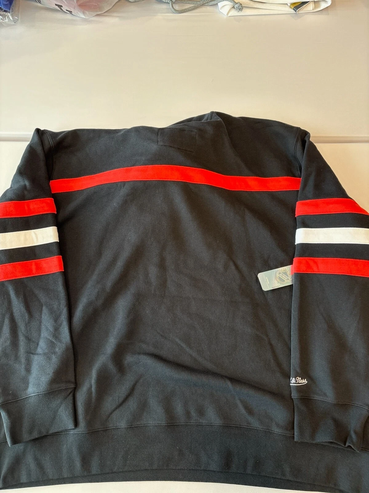 Nuovissima felpa con cappuccio NHL Mitchell Ness Carolina Hurricanes Hockey Head Coach 5XL