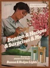 1981 Benson & Hedges Cigarettes Vintage Print Ad/Poster Romance Bar Wall Art 80s