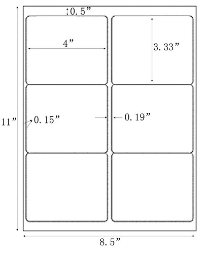 30000 4"x3 1/3" indirizzo spedizione autoadesivo etichetta SKU 6 UP 5000 fogli - Foto 3 di 11