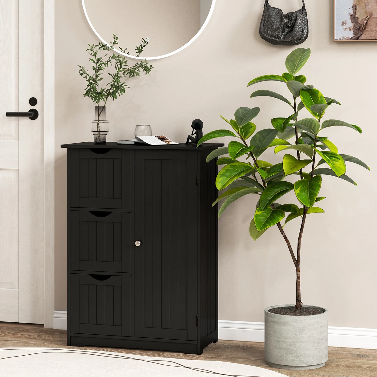 Yaheetech wooden bathroom floor cabinet deals
