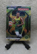 JEWELL LOYD 2024 WNBA PRIZMS Monopoly GOLD MILLIONAIRE MOJO Card Serial #029/500