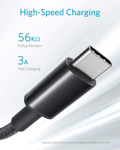 Anker Braided USB A To USB C Cable 5 Pack 6FT Black USB 2.0 High Speed Charging - Picture 6 of 9